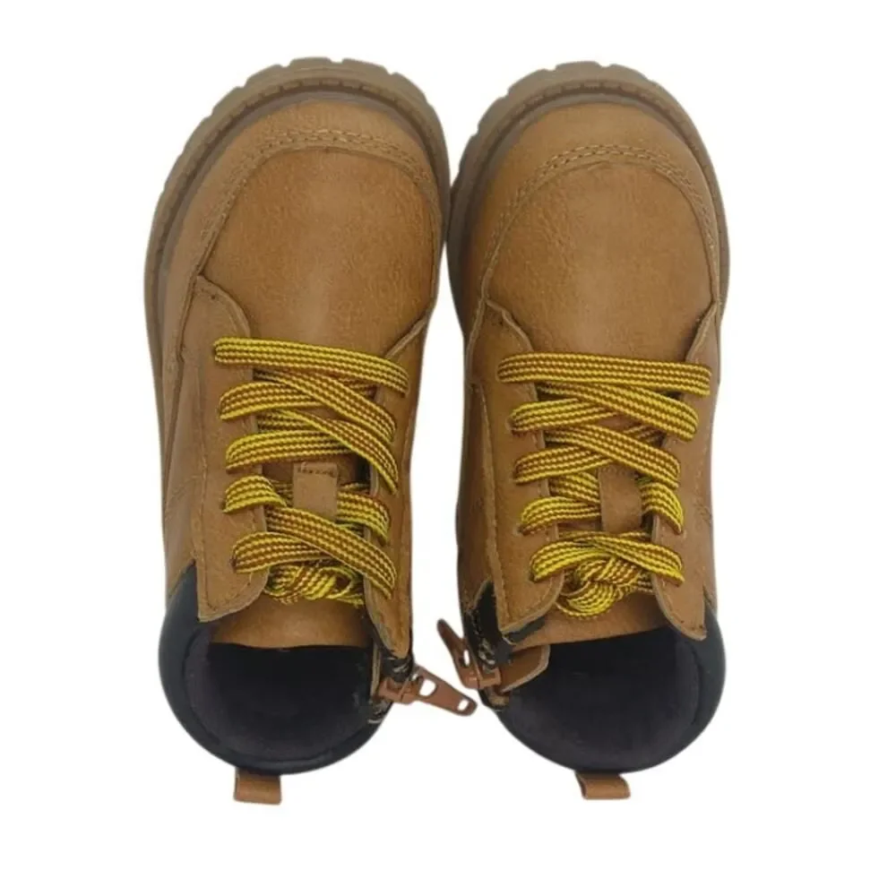 CARTERS Toddler Boys Leather Trail Hiking Sneakers w/Side Zippers - Size: 6M